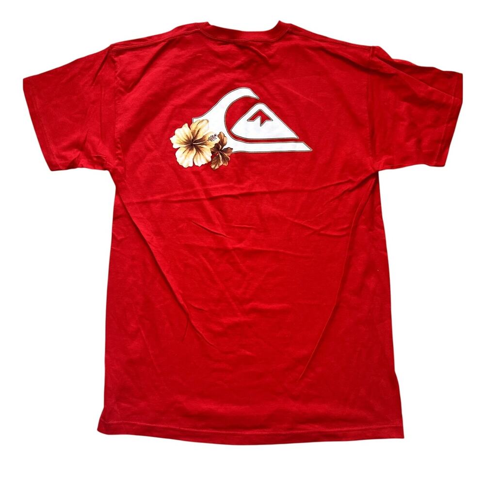 Quiksilver Vintage Red Floral T-Shirt, Men’s Large